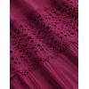 imageZESICA Womens 2025 Summer Bohemian Strapless Off Shoulder Lace Trim Backless Flowy A Line Beach Long Maxi DressFuchsia