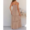 imageZESICA Womens 2025 Summer Bohemian Strapless Off Shoulder Lace Trim Backless Flowy A Line Beach Long Maxi DressPink