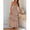 imageZESICA Womens 2025 Summer Bohemian Strapless Off Shoulder Lace Trim Backless Flowy A Line Beach Long Maxi DressPink