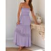 imageZESICA Womens 2025 Summer Bohemian Strapless Off Shoulder Lace Trim Backless Flowy A Line Beach Long Maxi DressPurple