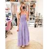imageZESICA Womens 2025 Summer Bohemian Strapless Off Shoulder Lace Trim Backless Flowy A Line Beach Long Maxi DressPurple