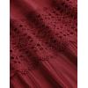 imageZESICA Womens 2025 Summer Bohemian Strapless Off Shoulder Lace Trim Backless Flowy A Line Beach Long Maxi DressRed