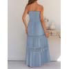 imageZESICA Womens 2025 Summer Bohemian Strapless Off Shoulder Lace Trim Backless Flowy A Line Beach Long Maxi DressSkyblue