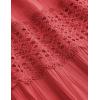 imageZESICA Womens 2025 Summer Bohemian Strapless Off Shoulder Lace Trim Backless Flowy A Line Beach Long Maxi DressWatermelon