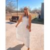 imageZESICA Womens 2025 Summer Bohemian Strapless Off Shoulder Lace Trim Backless Flowy A Line Beach Long Maxi DressWhite