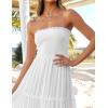 imageZESICA Womens 2025 Summer Bohemian Strapless Off Shoulder Lace Trim Backless Flowy A Line Beach Long Maxi DressWhite