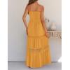 imageZESICA Womens 2025 Summer Bohemian Strapless Off Shoulder Lace Trim Backless Flowy A Line Beach Long Maxi DressYellow