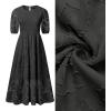 imageZESICA Womens 2025 Summer Short Puff Sleeve Crewneck Smocked Floral Lace Flowy A Line Tiered Maxi DressesBlack