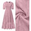 imageZESICA Womens 2025 Summer Short Puff Sleeve Crewneck Smocked Floral Lace Flowy A Line Tiered Maxi DressesPurple