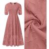 imageZESICA Womens 2025 Summer Short Puff Sleeve Crewneck Smocked Floral Lace Flowy A Line Tiered Maxi DressesTearose