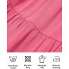 imageZESICA Womens 2025 Summer Square Neck Short Puff Sleeve Solid Color High Waist Casual Smocked Flowy A Line Tiered Midi DressHot Pink