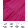 imageZESICA Womens 2025 Summer Square Neck Short Puff Sleeve Solid Color High Waist Casual Smocked Flowy A Line Tiered Midi DressRose