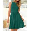 imageZESICA Womens Summer Sleeveless Mini Dress 2025 Crewneck Knit A Line Pleated Swing Casual Basic Short DressTeal