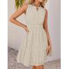 imageZESICA Womens Summer Sleeveless Mini Dress V Neck Hollow Out Eyelet High Waist A Line Swing Short Party DressesApricot