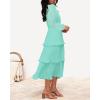 imageZESICA Womens 2025 Long Sleeve Crew Neck Ruffle Tiered Layered Chiffon Flowy Swing 2025 Long Midi DressMint