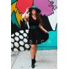 imageZESICA Womens 2025 Summer Casual V Neck Flutter Sleeve Bohemian Ruffle Smocked A Line Swing Mini DressBlack