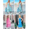 imageZESICA Womens 2025 Summer Lace Strap Sleeveless Square Neck Smocked High Waist Ruffle Hollow Out Flowy A Line Maxi DressCobaltblue
