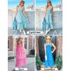 imageZESICA Womens 2025 Summer Lace Strap Sleeveless Square Neck Smocked High Waist Ruffle Hollow Out Flowy A Line Maxi DressWine