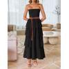 imageZESICA Womens Summer Boho Strapless Maxi Dress 2025 Casual Sleeveless Off Shoulder Smocked Tiered Beach Long SundressBlack