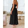 imageZESICA Womens Summer Boho Strapless Maxi Dress 2025 Casual Sleeveless Off Shoulder Smocked Tiered Beach Long SundressBlack
