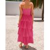 imageZESICA Womens Summer Boho Strapless Maxi Dress 2025 Casual Sleeveless Off Shoulder Smocked Tiered Beach Long SundressHot Pink