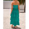 imageZESICA Womens Summer Boho Strapless Maxi Dress 2025 Casual Sleeveless Off Shoulder Smocked Tiered Beach Long SundressPeacock