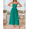 imageZESICA Womens Summer Boho Strapless Maxi Dress 2025 Casual Sleeveless Off Shoulder Smocked Tiered Beach Long SundressPeacock