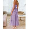 imageZESICA Womens Summer Boho Strapless Maxi Dress 2025 Casual Sleeveless Off Shoulder Smocked Tiered Beach Long SundressPurple