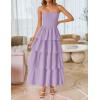 imageZESICA Womens Summer Boho Strapless Maxi Dress 2025 Casual Sleeveless Off Shoulder Smocked Tiered Beach Long SundressPurple