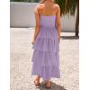 imageZESICA Womens Summer Boho Strapless Maxi Dress 2025 Casual Sleeveless Off Shoulder Smocked Tiered Beach Long SundressPurple