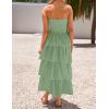 imageZESICA Womens Summer Boho Strapless Maxi Dress 2025 Casual Sleeveless Off Shoulder Smocked Tiered Beach Long SundressSage