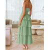 imageZESICA Womens Summer Boho Strapless Maxi Dress 2025 Casual Sleeveless Off Shoulder Smocked Tiered Beach Long SundressSage
