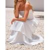 imageZESICA Womens Summer Boho Strapless Maxi Dress 2025 Casual Sleeveless Off Shoulder Smocked Tiered Beach Long SundressWhite