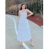 imageZESICA Womens Summer Boho Strapless Maxi Dress 2025 Casual Sleeveless Off Shoulder Smocked Tiered Beach Long SundressWhite