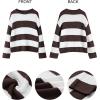 imageZESICA Womens Fall Long Sleeve Crew Neck Striped Color Block Comfy Loose Oversized Knitted Pullover SweaterCoffee