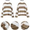 imageZESICA Womens Fall Long Sleeve Crew Neck Striped Color Block Comfy Loose Oversized Knitted Pullover SweaterLightkhaki