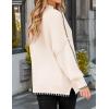 imageZESICA Womens Striped Sweaters Casual Long Sleeve Mock Neck Contrast Color Comfy Loose Knit Pullover TopsApricot