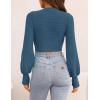 imageZESICA Womens Fall Mock Neck Cropped Sweater Long Sleeve Soft Ribbed Knit Pullover Jumper TopsDarkblue