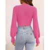 imageZESICA Womens Fall Mock Neck Cropped Sweater Long Sleeve Soft Ribbed Knit Pullover Jumper TopsRose