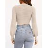 imageZESICA Womens Fall Mock Neck Cropped Sweater Long Sleeve Soft Ribbed Knit Pullover Jumper TopsSand