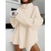 imageZESICA Womens Winter Sweaters Oversized Turtleneck Long Sleeve Chunky Knitted Pullover Sweater Jumper TopsApricot