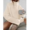 imageZESICA Womens Winter Sweaters Oversized Turtleneck Long Sleeve Chunky Knitted Pullover Sweater Jumper TopsApricot