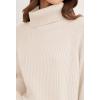 imageZESICA Womens Winter Sweaters Oversized Turtleneck Long Sleeve Chunky Knitted Pullover Sweater Jumper TopsApricot