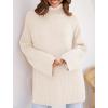 imageZESICA Womens Winter Sweaters Oversized Turtleneck Long Sleeve Chunky Knitted Pullover Sweater Jumper TopsApricot