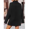 imageZESICA Womens Winter Sweaters Oversized Turtleneck Long Sleeve Chunky Knitted Pullover Sweater Jumper TopsBlack