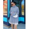 imageZESICA Womens Winter Sweaters Oversized Turtleneck Long Sleeve Chunky Knitted Pullover Sweater Jumper TopsBlue