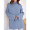 imageZESICA Womens Winter Sweaters Oversized Turtleneck Long Sleeve Chunky Knitted Pullover Sweater Jumper TopsBlue