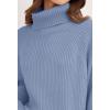 imageZESICA Womens Winter Sweaters Oversized Turtleneck Long Sleeve Chunky Knitted Pullover Sweater Jumper TopsBlue