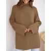 imageZESICA Womens Winter Sweaters Oversized Turtleneck Long Sleeve Chunky Knitted Pullover Sweater Jumper TopsBrown