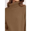 imageZESICA Womens Winter Sweaters Oversized Turtleneck Long Sleeve Chunky Knitted Pullover Sweater Jumper TopsBrown
